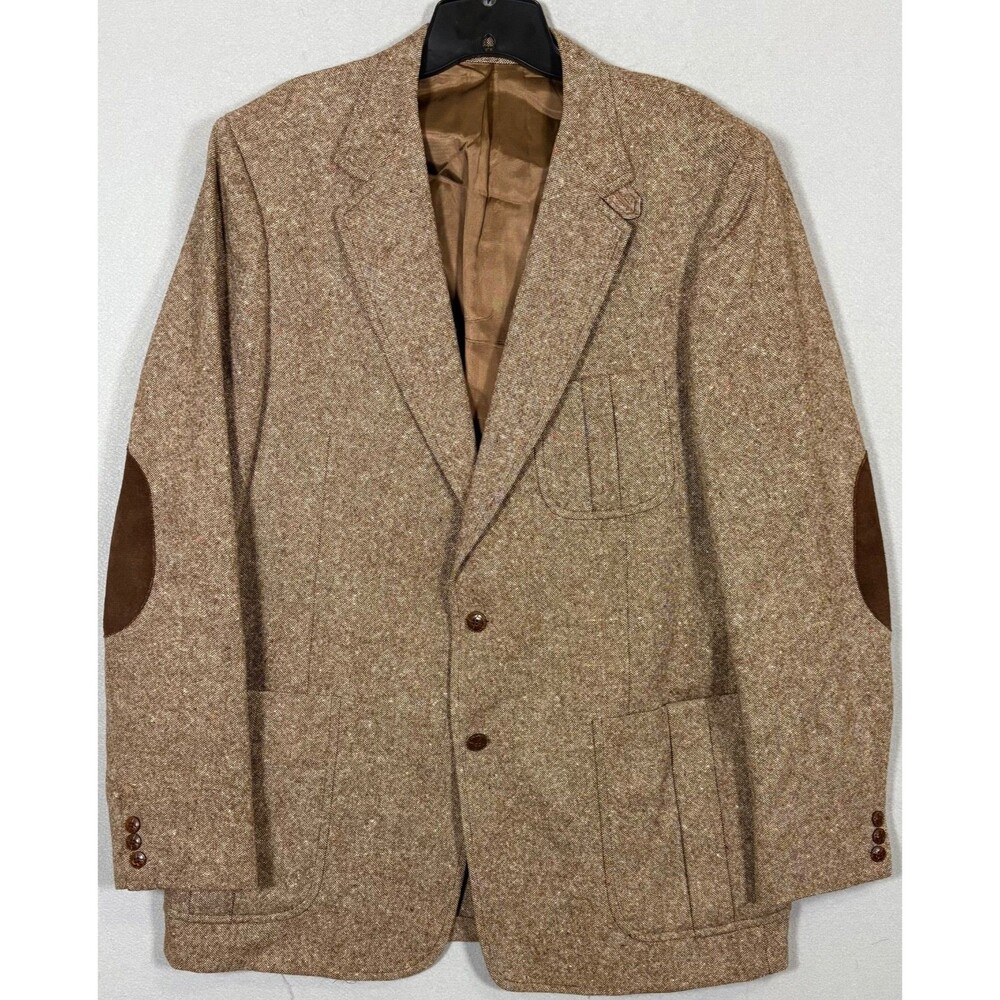 Vtg Andhurst Donegal Tweed Wool 3 Pc Suit Mens 42L Flare Leg Pants 37x33 - Picture 2 of 16